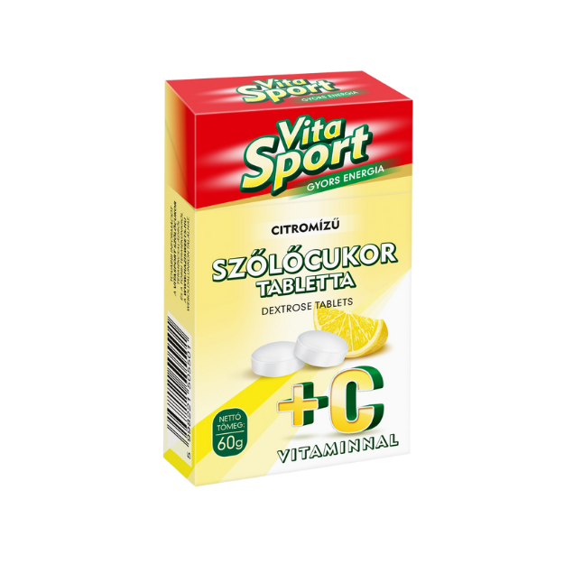 Szőlőcukor tabletta citrom ízű  C-vitaminnal 60 G